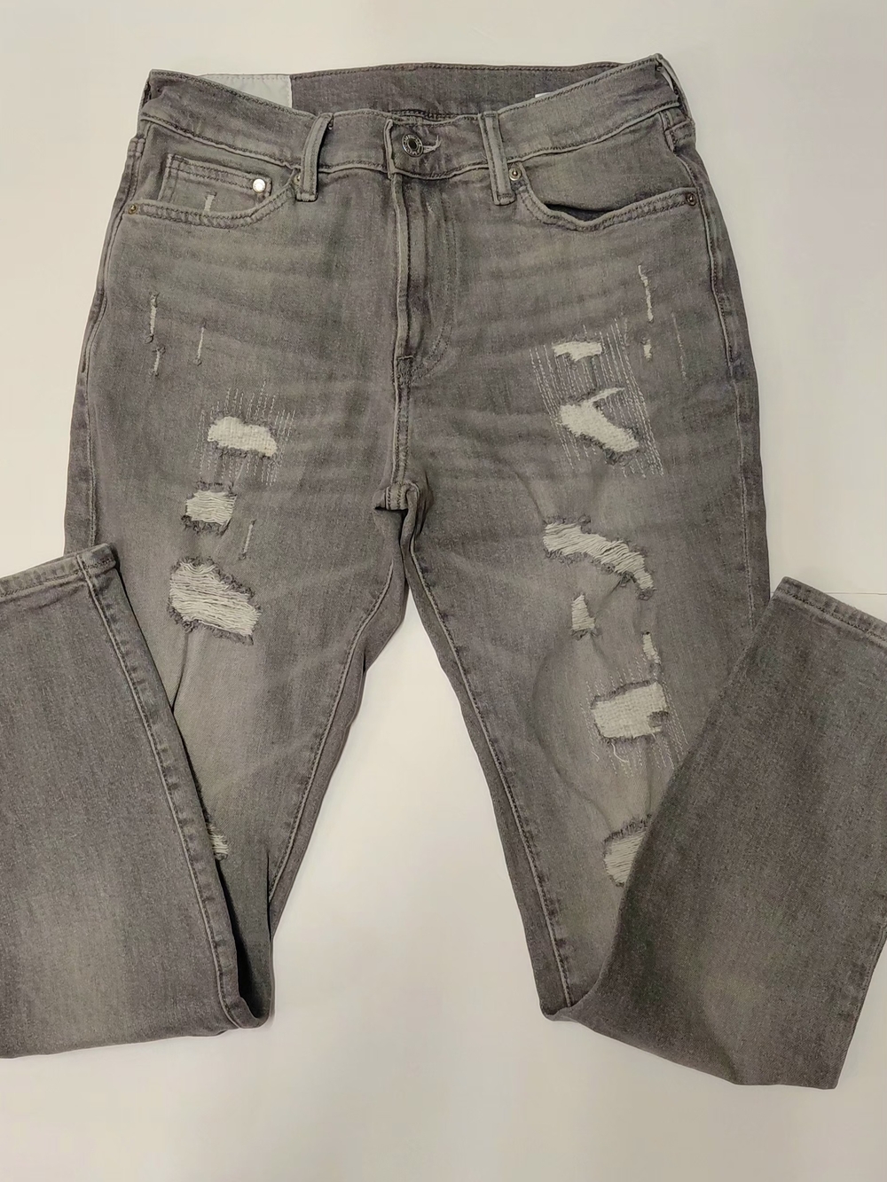 H&M Distressed Gray Denim Skinny Men's Jeans